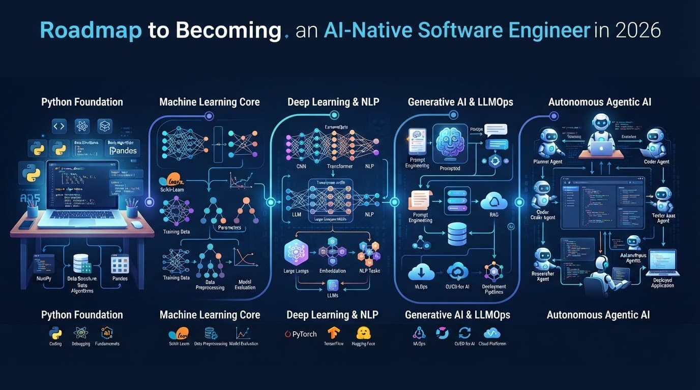 How to Become an AI-Native Software Engineer in 2026: Complete Roadmap From Python to Agentic AI